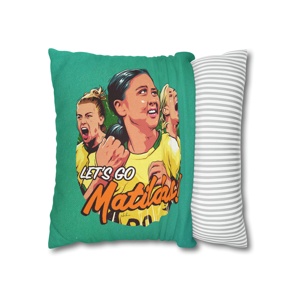 Let's Go Matildas! - Spun Polyester Square Pillow Case 16x16" (Slip Only)