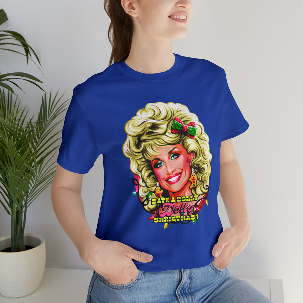 Have A Holly Dolly Christmas! [UK-Printed] - Unisex Jersey Short Sleeve Tee