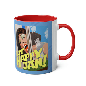 NOTE HAPPY, JAN! [UK-Printed] - Two-Tone Coffee Mugs, 11oz