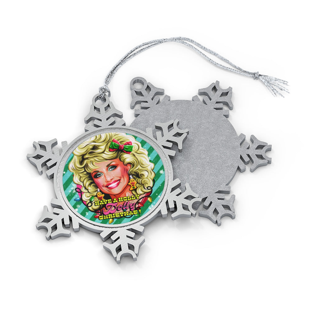 Have A Holly Dolly Christmas! [Australian-Printed] - Pewter Snowflake Ornament