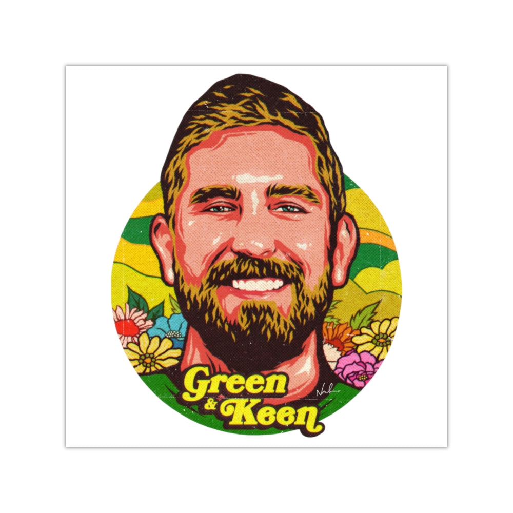Green and Keen - Square Vinyl Stickers