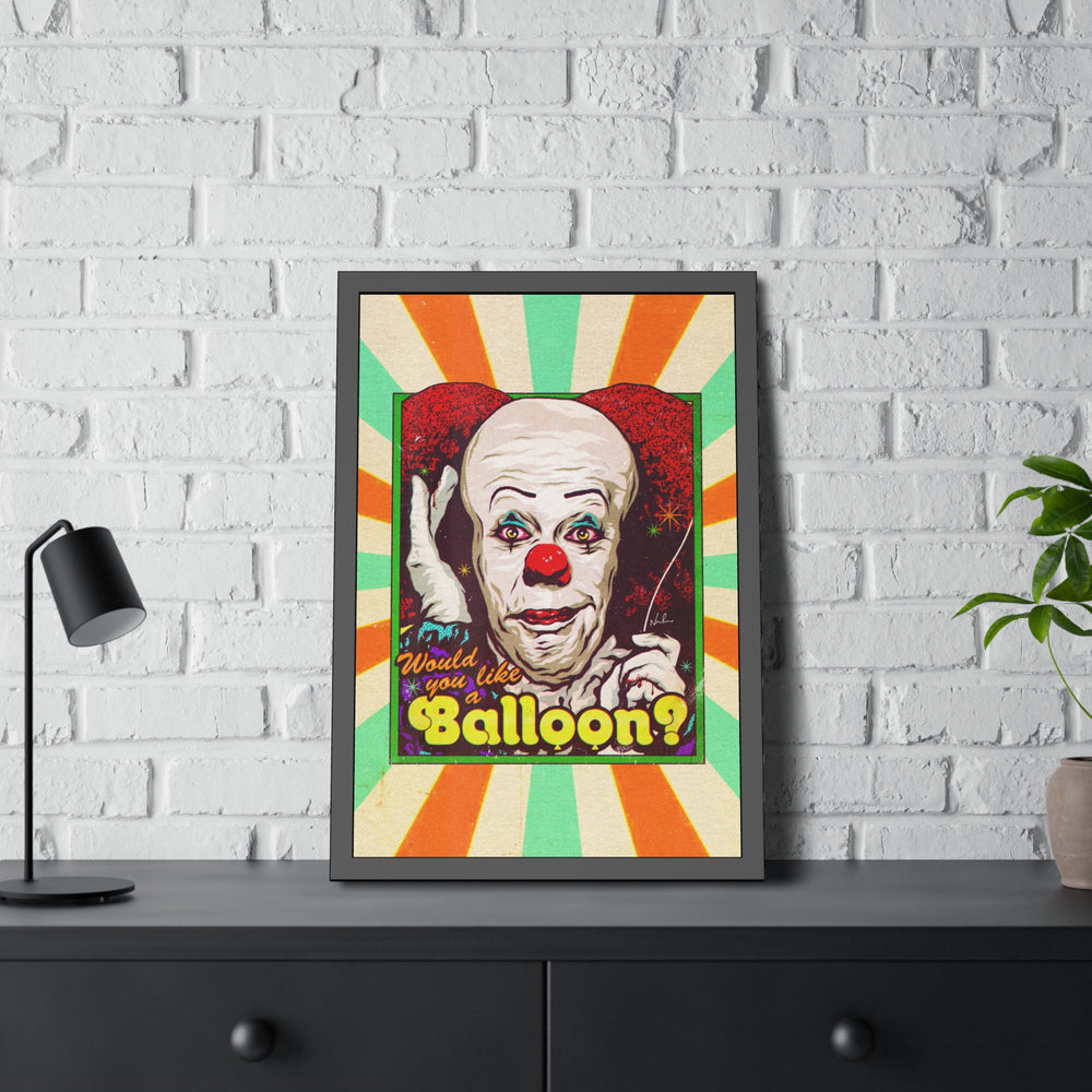 Would You Like A Balloon? [Coloured BG] - Framed Paper Posters