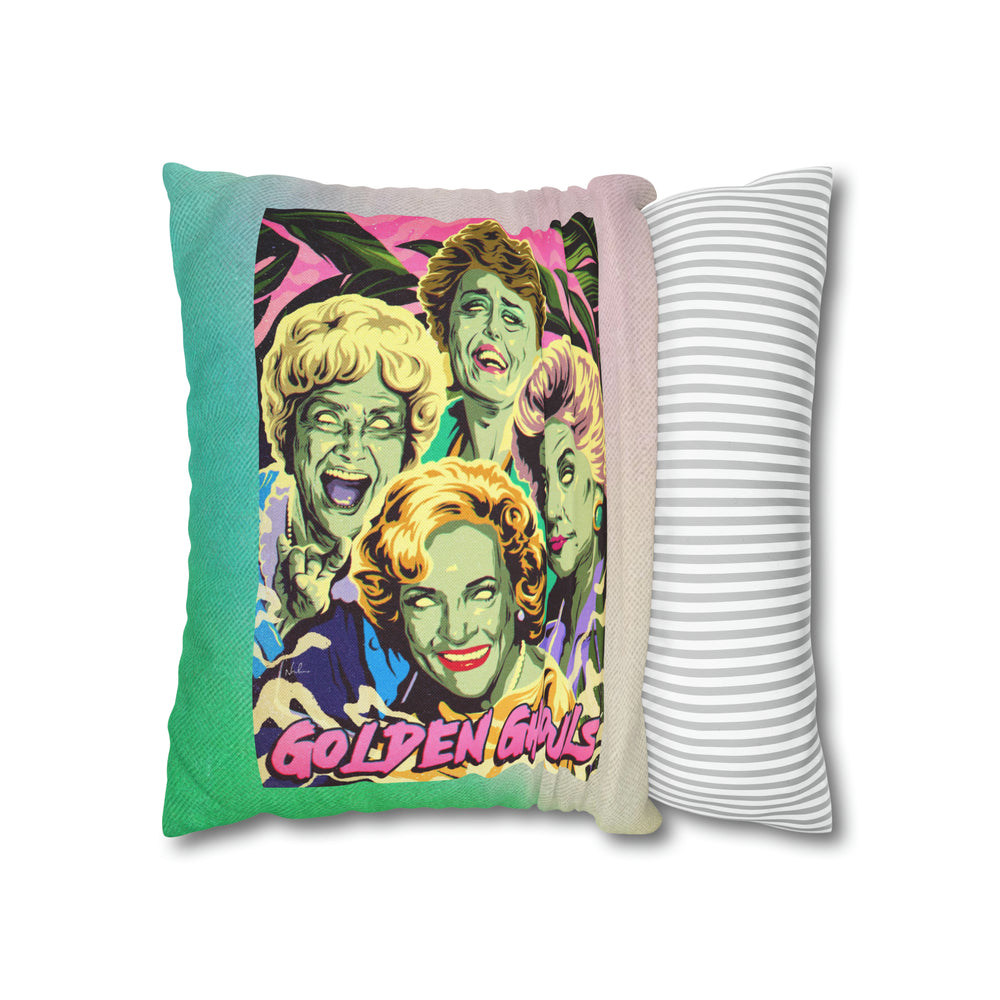 GOLDEN GHOULS - Spun Polyester Square Pillow Case 16x16" (Slip Only)