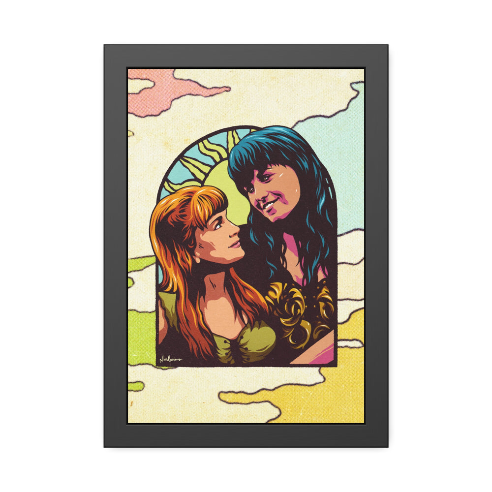 XENA X GABRIELLE [Coloured-BG] - Framed Paper Posters