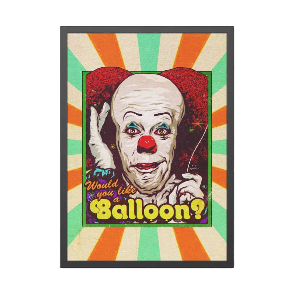 Would You Like A Balloon? [Coloured BG] - Framed Paper Posters