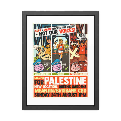 Story Bridge March For Palestine [Updated Version] - Framed Paper Posters