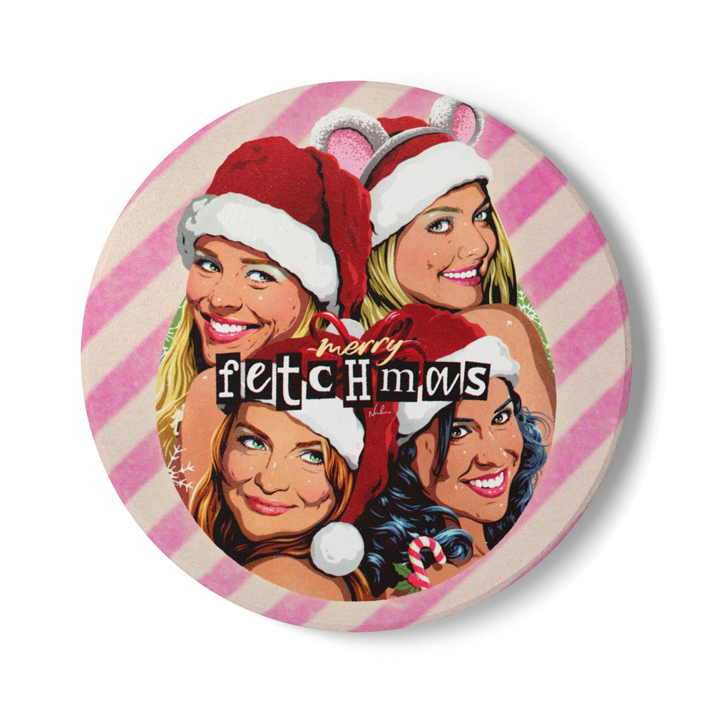 Merry Fetchmas! - Ceramic Coaster
