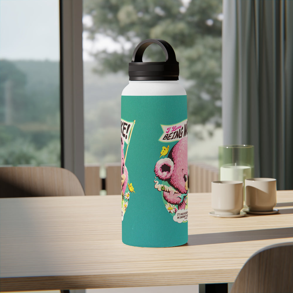 I Love Being Woke - Stainless Steel Water Bottle, Handle Lid