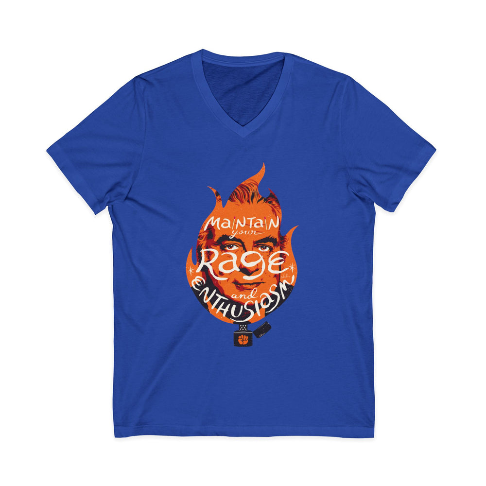 Maintain Your Rage And Enthusiasm [US-Printed] - Unisex Jersey Short Sleeve V-Neck Tee