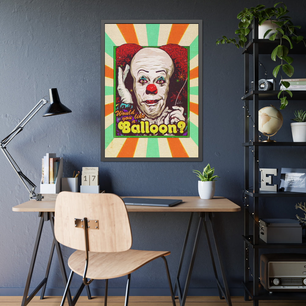 Would You Like A Balloon? [Coloured BG] - Framed Paper Posters