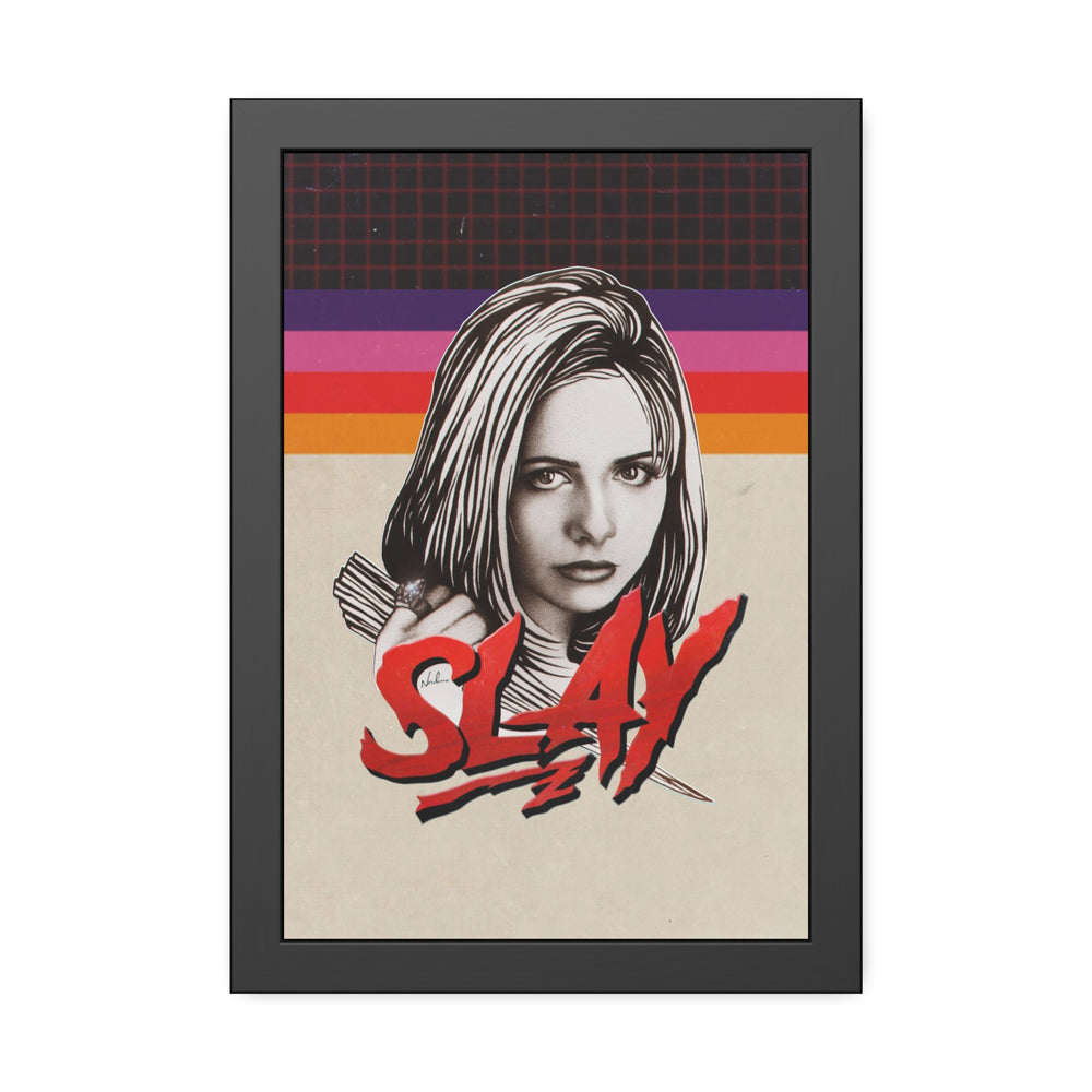 SLAY [Coloured-BG] - Framed Paper Posters