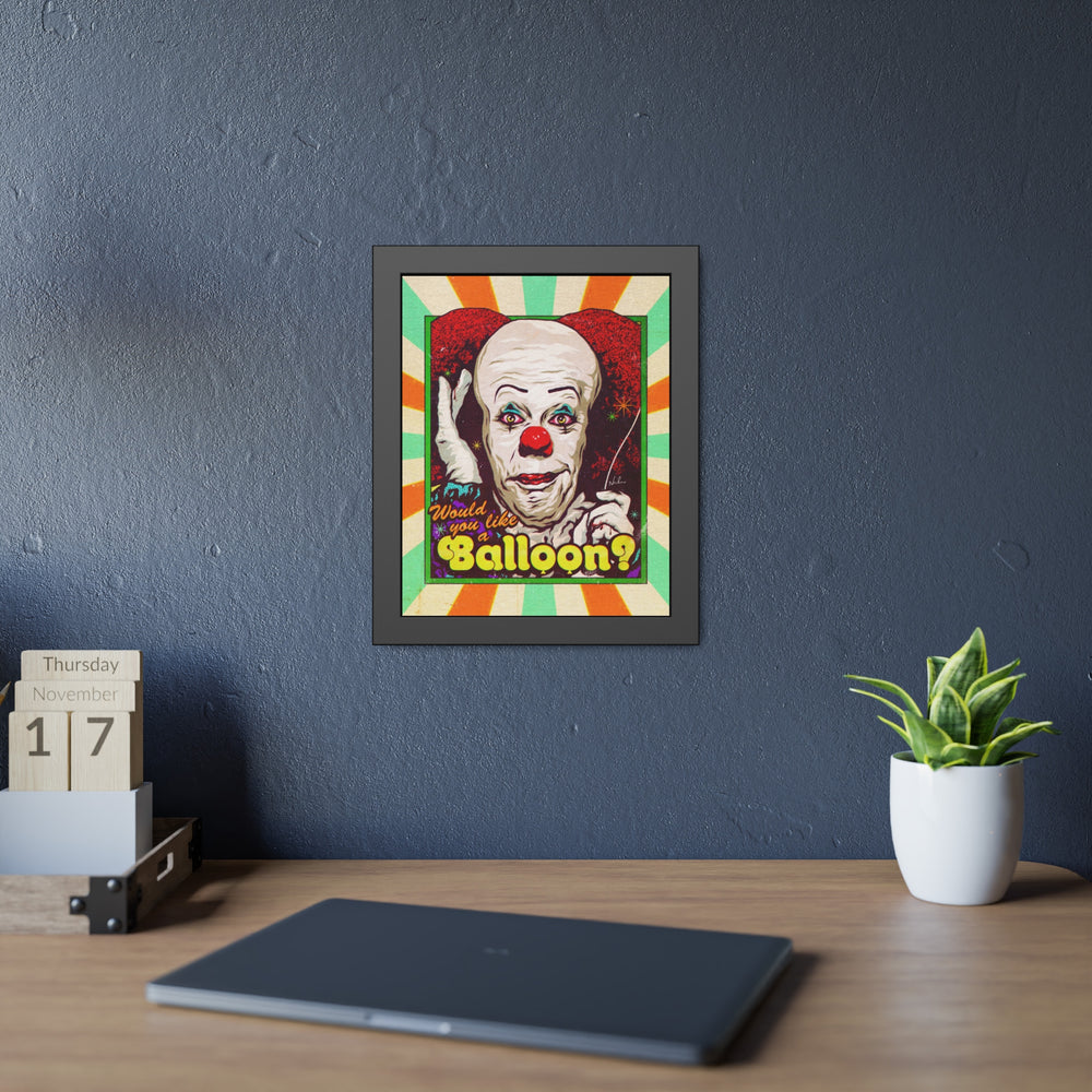 Would You Like A Balloon? [Coloured BG] - Framed Paper Posters