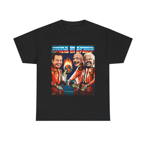 DICKS IN SPACE [Australian-Printed] - Unisex Heavy Cotton Tee