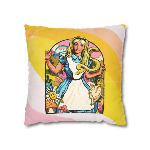 Down The Rabbit Hole - Spun Polyester Square Pillow Case 16x16" (Slip Only)