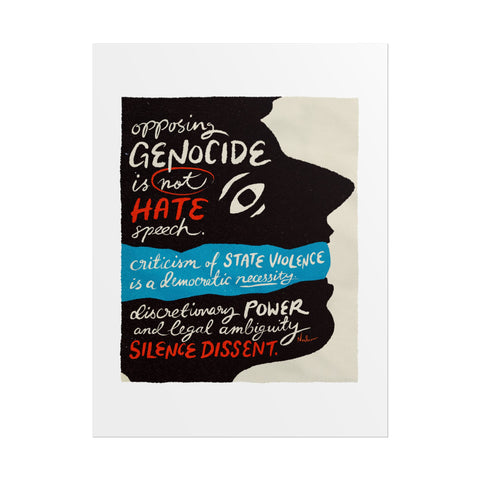 Opposing Genocide Is Not Hate Speech [Coloured-BG] - Rolled Posters