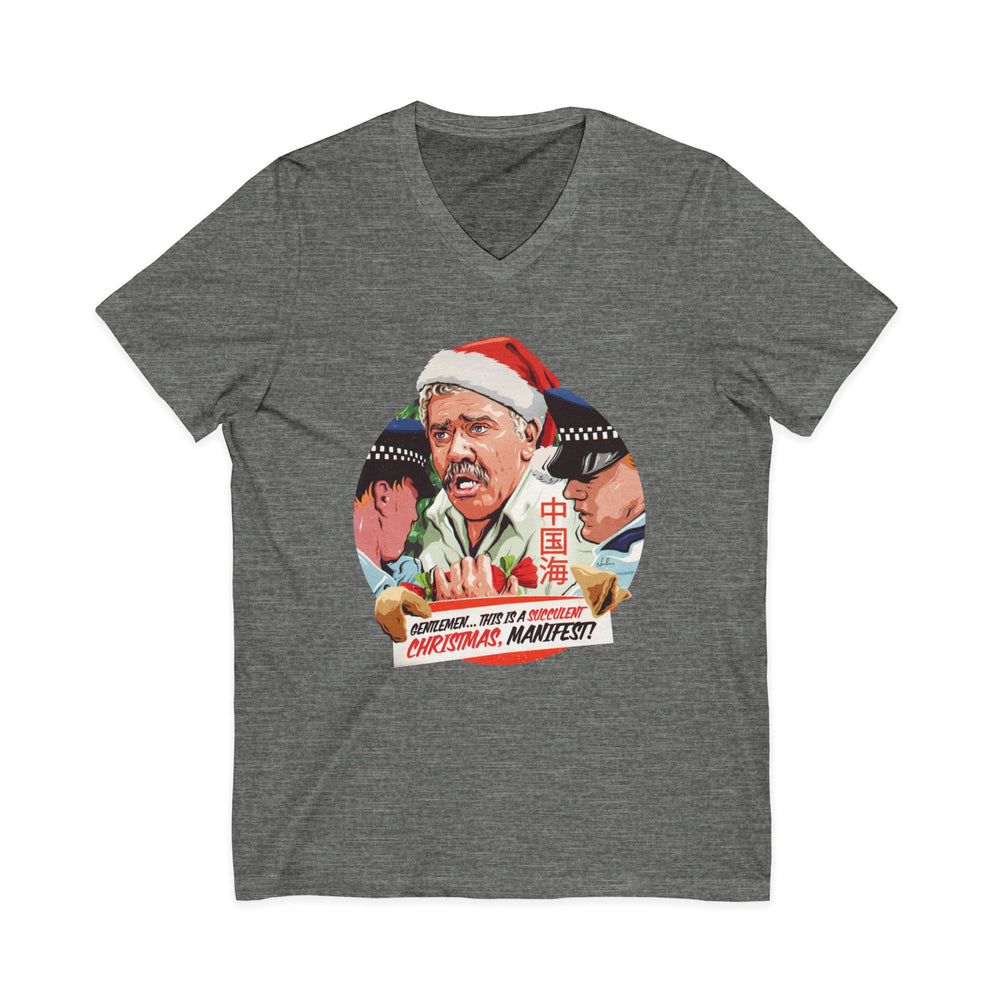 GENTLEMEN... THIS IS A SUCCULENT CHRISTMAS, MANIFEST! [US-Printed] - Unisex Jersey Short Sleeve V-Neck Tee