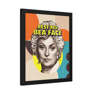 RESTING BEA FACE [Coloured-BG] - Framed Paper Posters