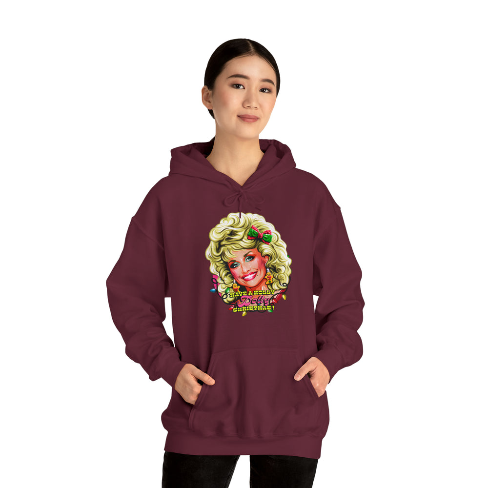 Have A Holly Dolly Christmas! [Australian-Printed] - Unisex Heavy Blend™ Hooded Sweatshirt