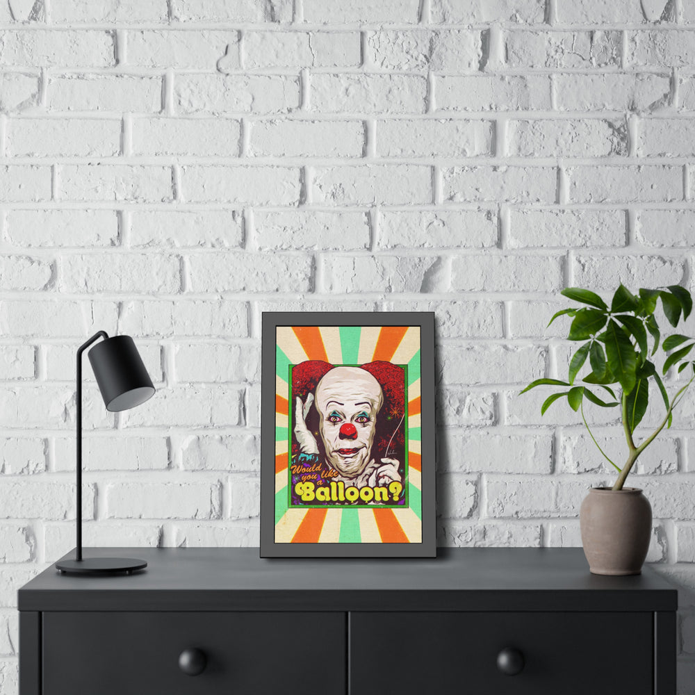 Would You Like A Balloon? [Coloured BG] - Framed Paper Posters