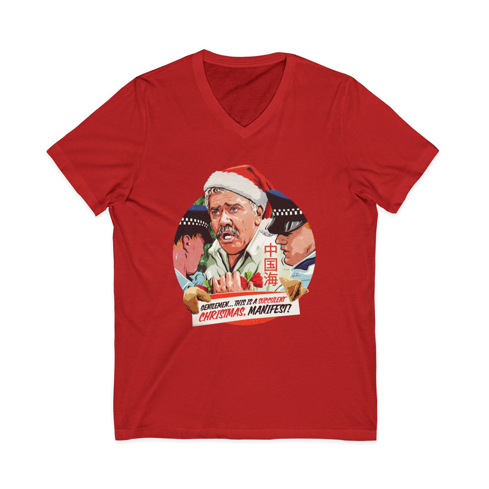 GENTLEMEN... THIS IS A SUCCULENT CHRISTMAS, MANIFEST! [US-Printed] - Unisex Jersey Short Sleeve V-Neck Tee