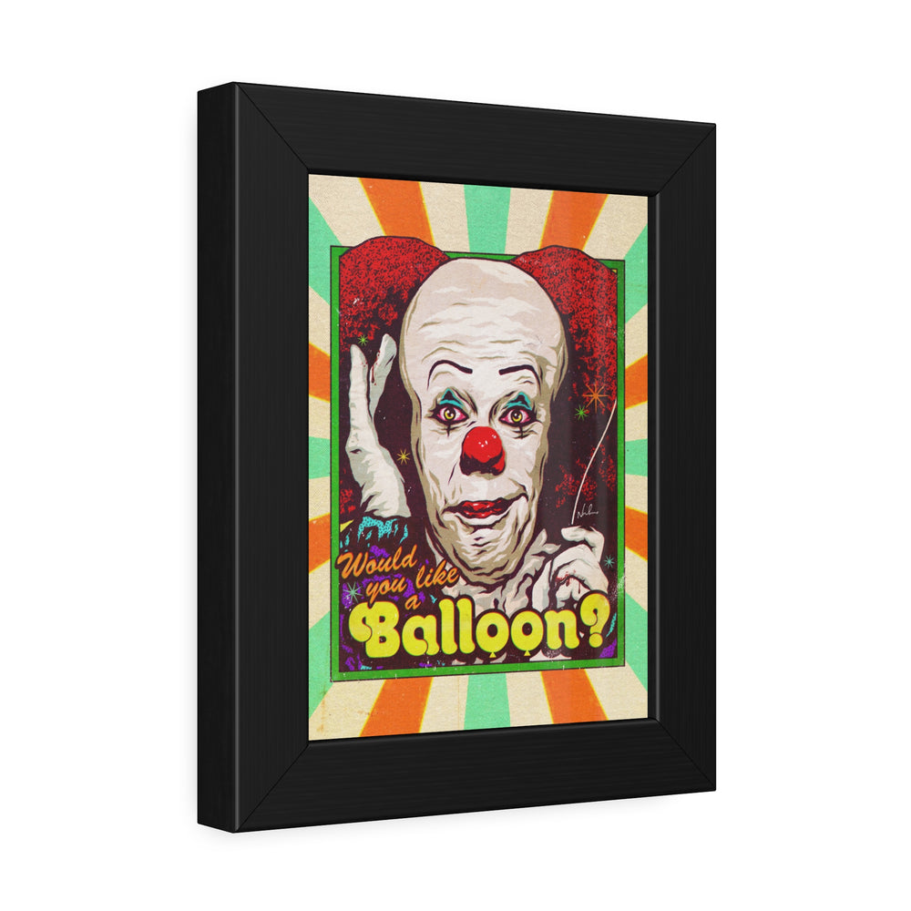 Would You Like A Balloon? [Coloured BG] - Framed Paper Posters