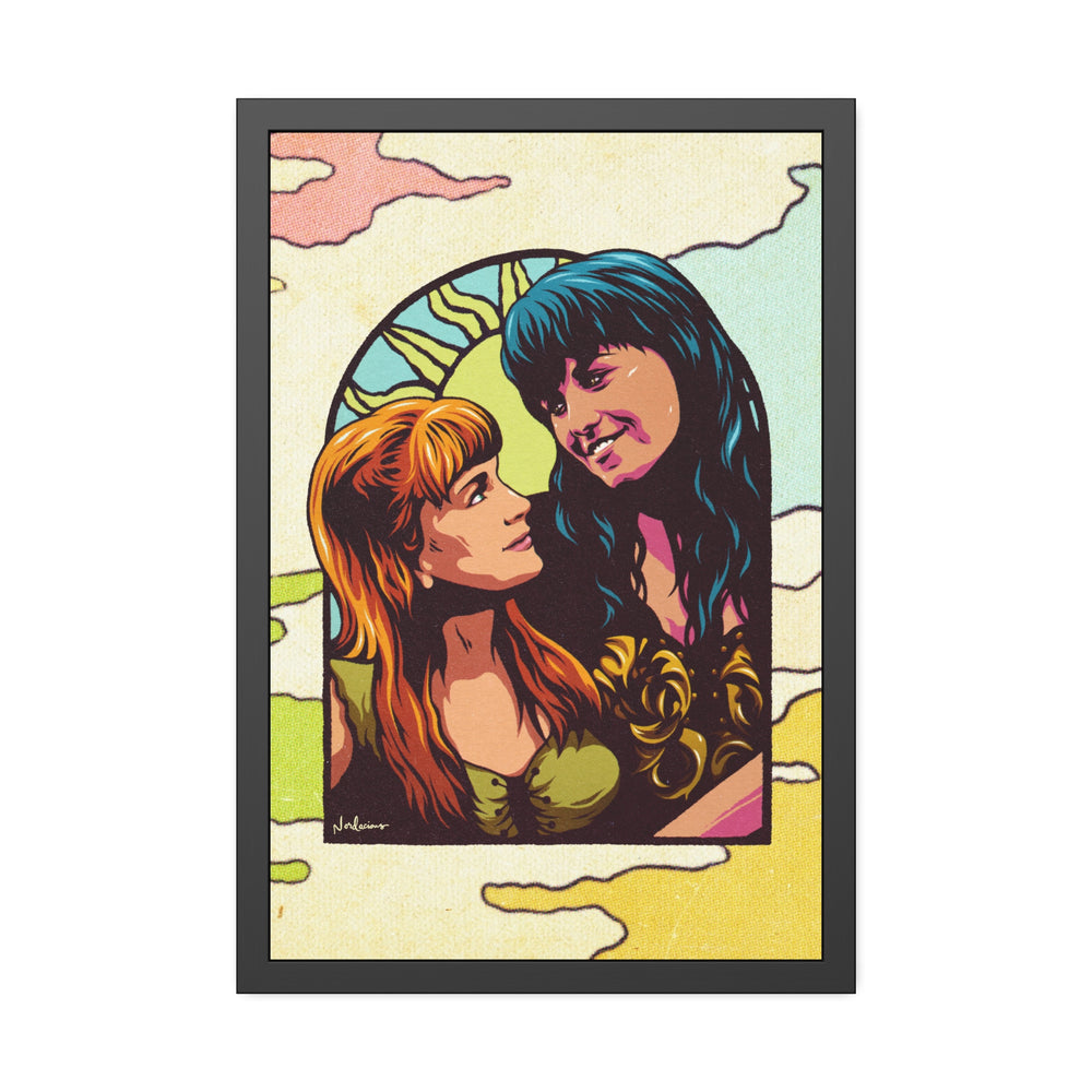 XENA X GABRIELLE [Coloured-BG] - Framed Paper Posters