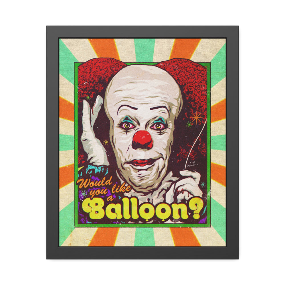 Would You Like A Balloon? [Coloured BG] - Framed Paper Posters