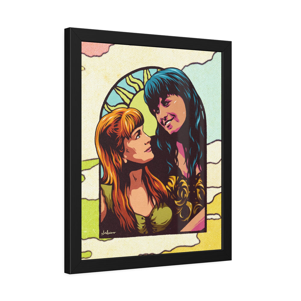 XENA X GABRIELLE [Coloured-BG] - Framed Paper Posters