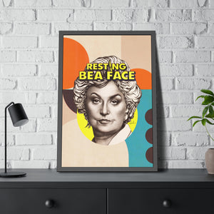 RESTING BEA FACE [Coloured-BG] - Framed Paper Posters