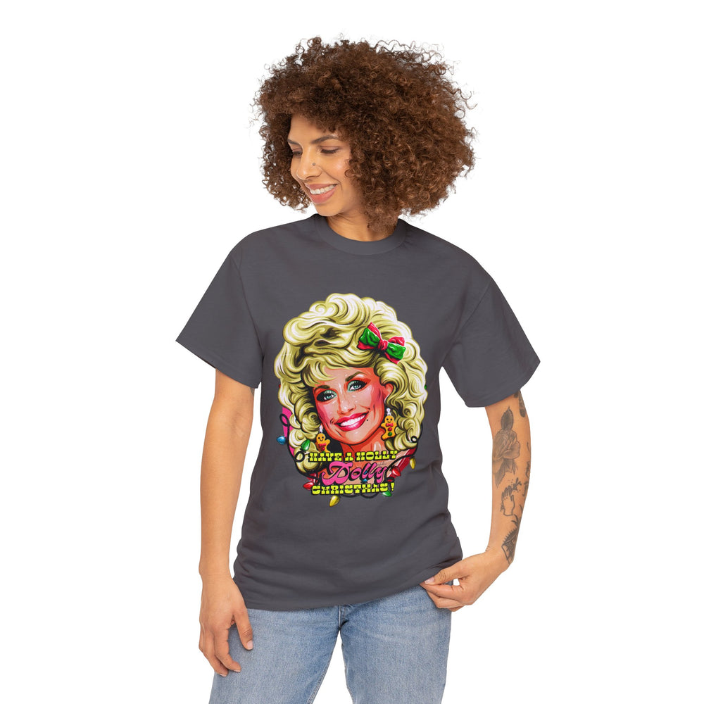 Have A Holly Dolly Christmas! [Australian-Printed] - Unisex Heavy Cotton Tee