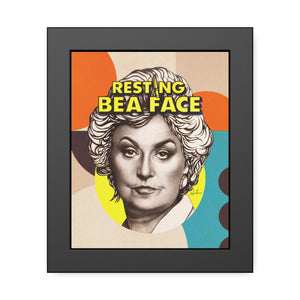 RESTING BEA FACE [Coloured-BG] - Framed Paper Posters