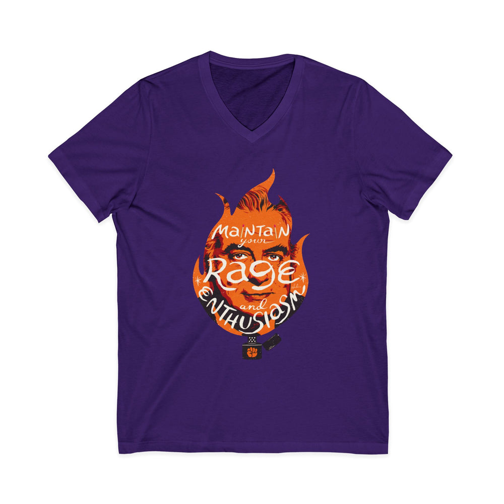 Maintain Your Rage And Enthusiasm [US-Printed] - Unisex Jersey Short Sleeve V-Neck Tee
