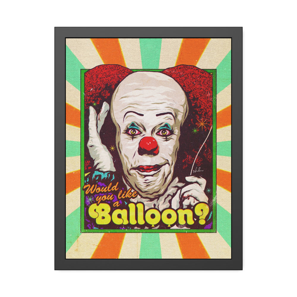 Would You Like A Balloon? [Coloured BG] - Framed Paper Posters