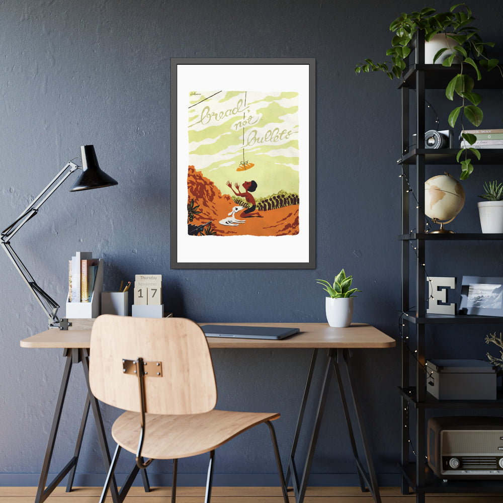 BREAD, NOT BULLETS [Coloured-BG] - Framed Paper Posters