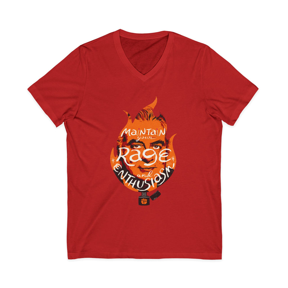Maintain Your Rage And Enthusiasm [US-Printed] - Unisex Jersey Short Sleeve V-Neck Tee