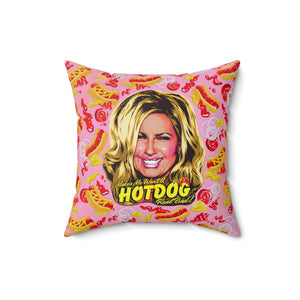 Makes sdfasfasdMe Want A Hot Dog Real Bad! - Spun Polyester Square Pillow 16x16"