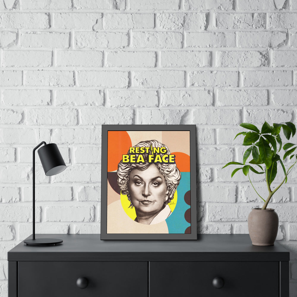 RESTING BEA FACE [Coloured-BG] - Framed Paper Posters