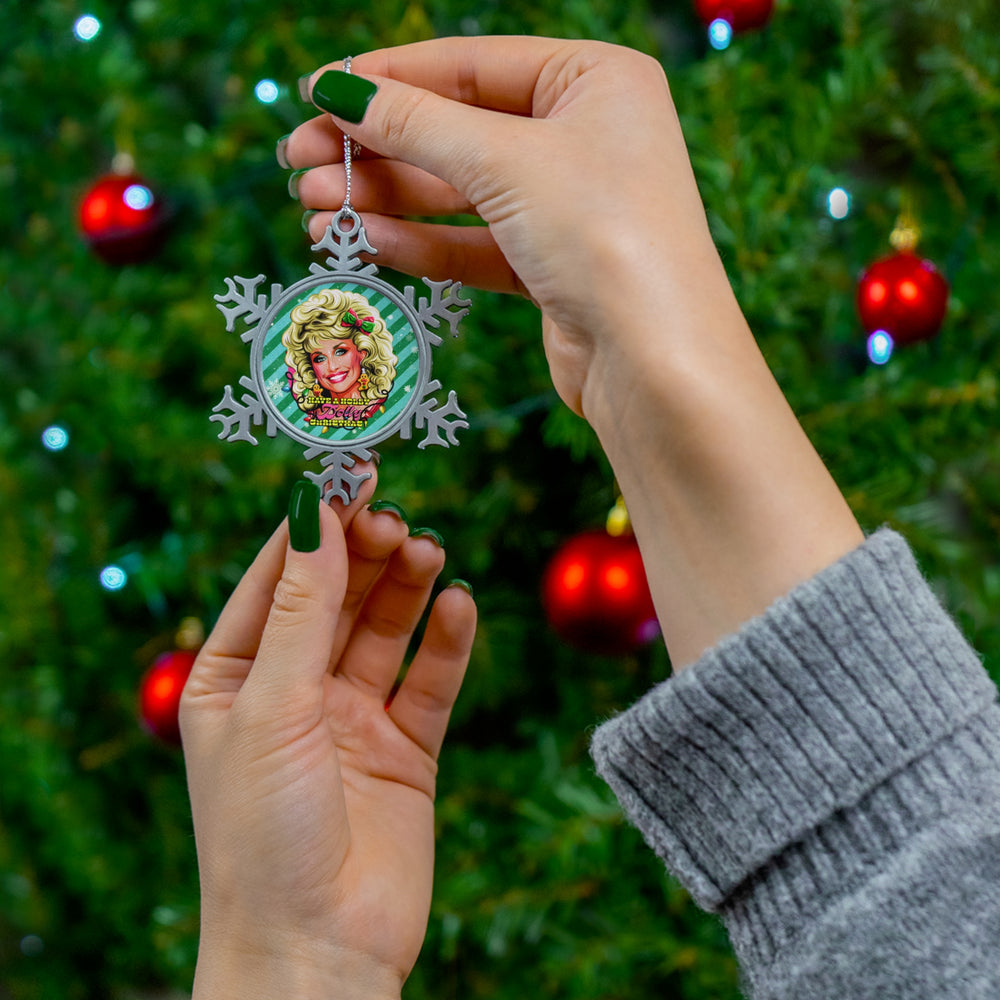 Have A Holly Dolly Christmas! [US-Printed] - Pewter Snowflake Ornament