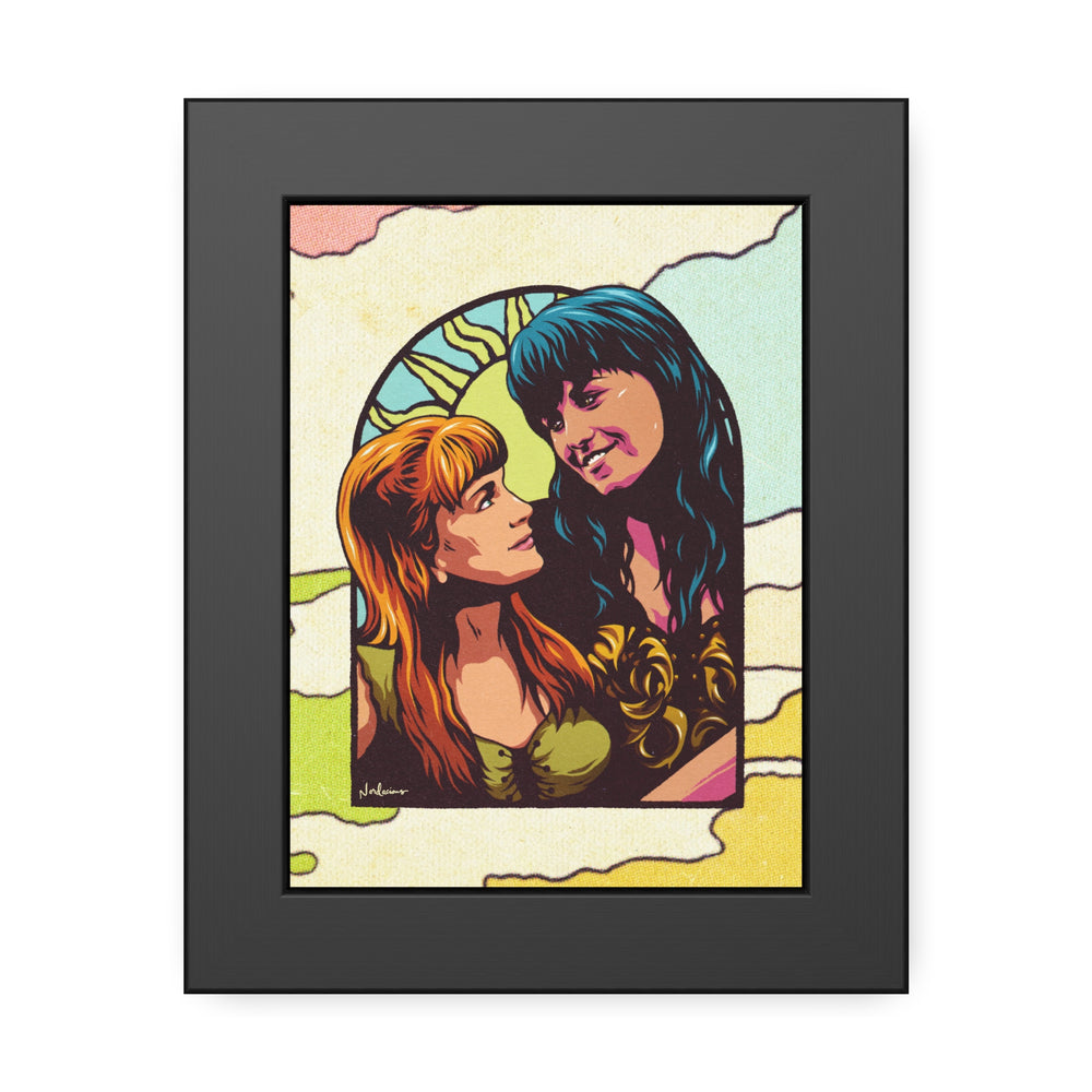 XENA X GABRIELLE [Coloured-BG] - Framed Paper Posters