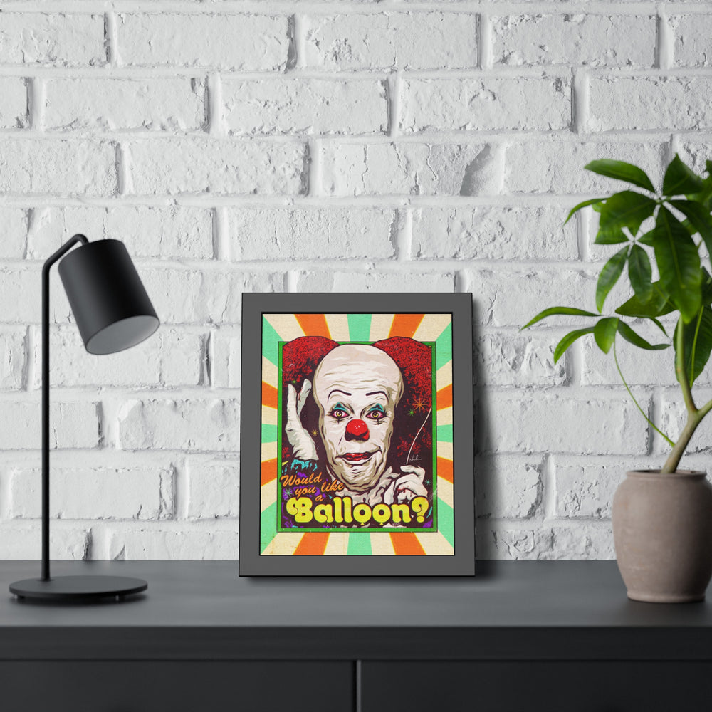 Would You Like A Balloon? [Coloured BG] - Framed Paper Posters