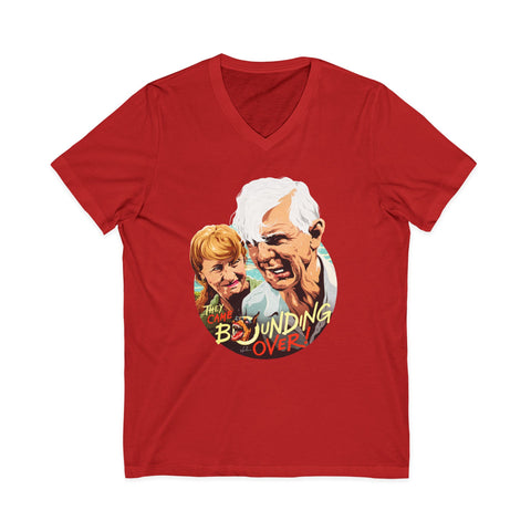 THEY CAME BOUNDING OVER! [US-Printed] - Unisex Jersey Short Sleeve V-Neck Tee