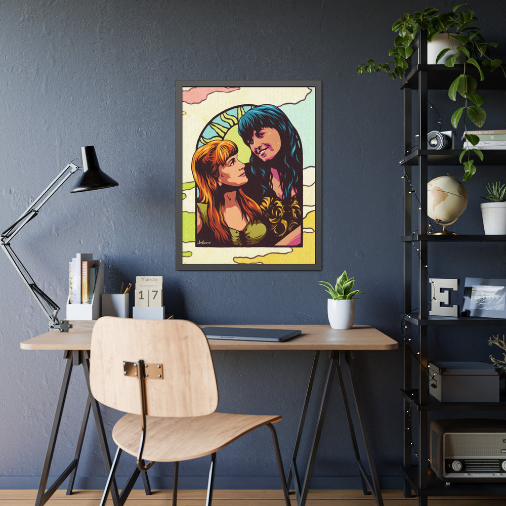 XENA X GABRIELLE [Coloured-BG] - Framed Paper Posters