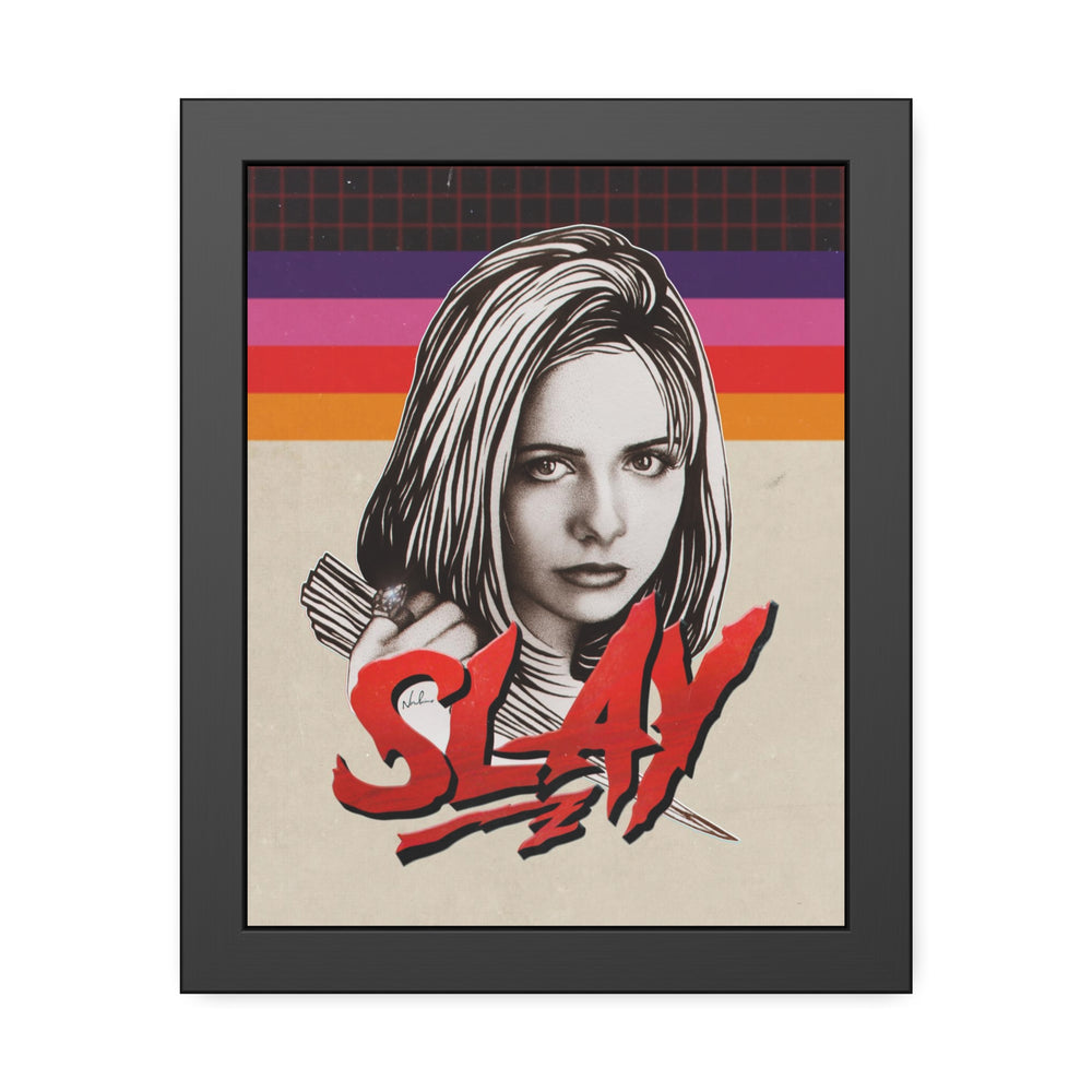 SLAY [Coloured-BG] - Framed Paper Posters