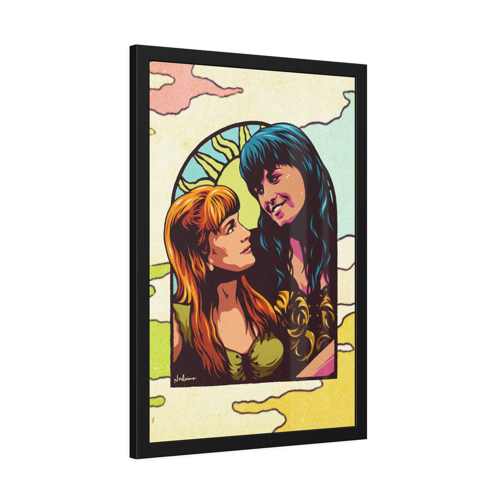 XENA X GABRIELLE [Coloured-BG] - Framed Paper Posters