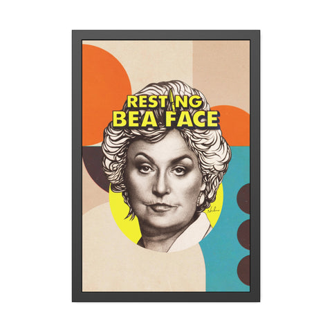 RESTING BEA FACE [Coloured-BG] - Framed Paper Posters