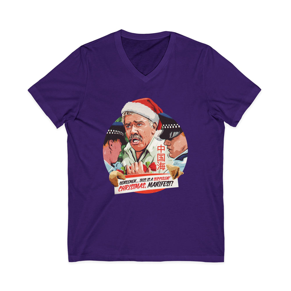 GENTLEMEN... THIS IS A SUCCULENT CHRISTMAS, MANIFEST! [US-Printed] - Unisex Jersey Short Sleeve V-Neck Tee