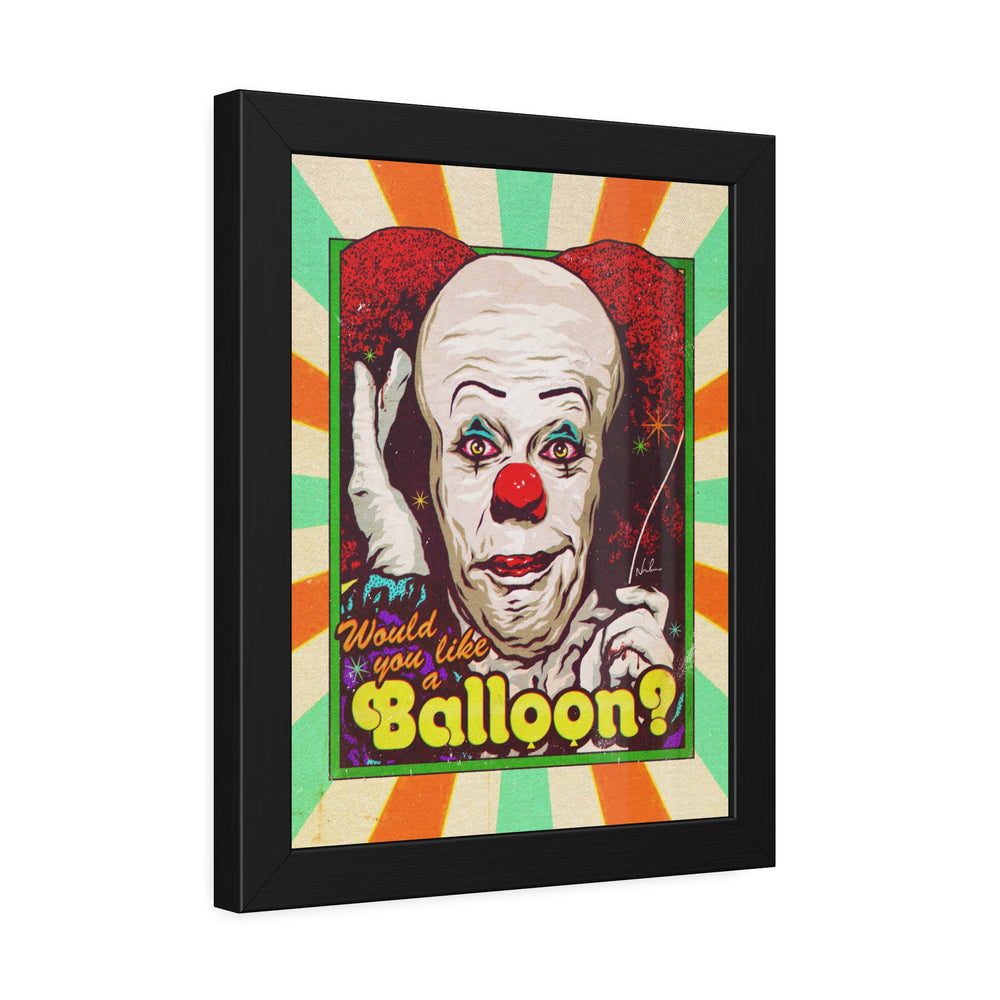 Would You Like A Balloon? [Coloured BG] - Framed Paper Posters