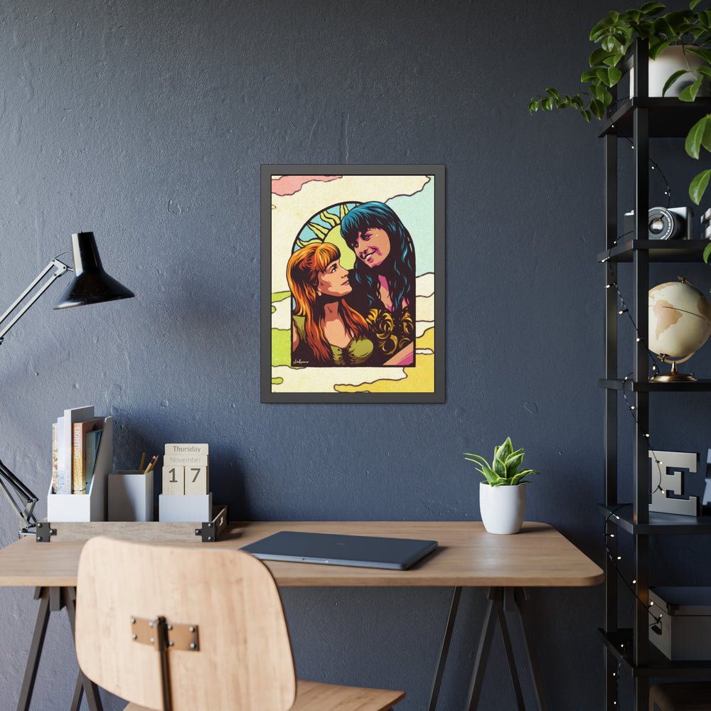 XENA X GABRIELLE [Coloured-BG] - Framed Paper Posters