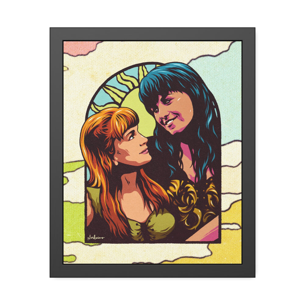 XENA X GABRIELLE [Coloured-BG] - Framed Paper Posters