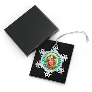 Have A Holly Dolly Christmas! [US-Printed] - Pewter Snowflake Ornament